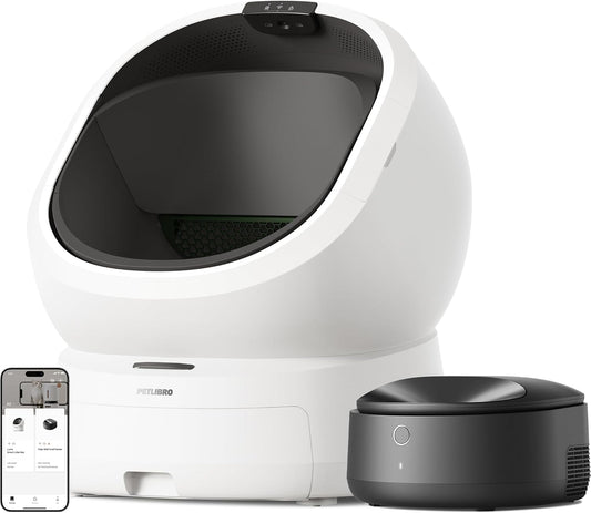 Bundle of PETLIBRO Luma Automatic Cat Litter Box AI Waste Analysis+ PETLIBRO Automatic Cat Feeder Wet Food with Stainless Steel Bowl, Refrigerated Feeder, App-Controlled Easy to Clean