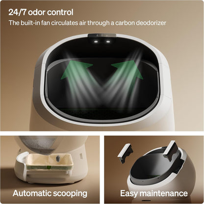PETLIBRO Upgrade Luma Automatic Cat Litter Box + Automatic Cat Feeder with Camera, AI Camera Waste Analysis, Triple Safety Protection Self Cleaning Litter Box, Odor Control in-App Usage Tracking