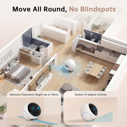 2026 Upgraded Pet Camera Movable 1080P, 2-Way Audio Cat/Dog Camera Robot, Night Vision, Battery-Operated, Auto-Recharge Smart Cam with App Control, Motion Detection, Support Cloud & SD Card Storage